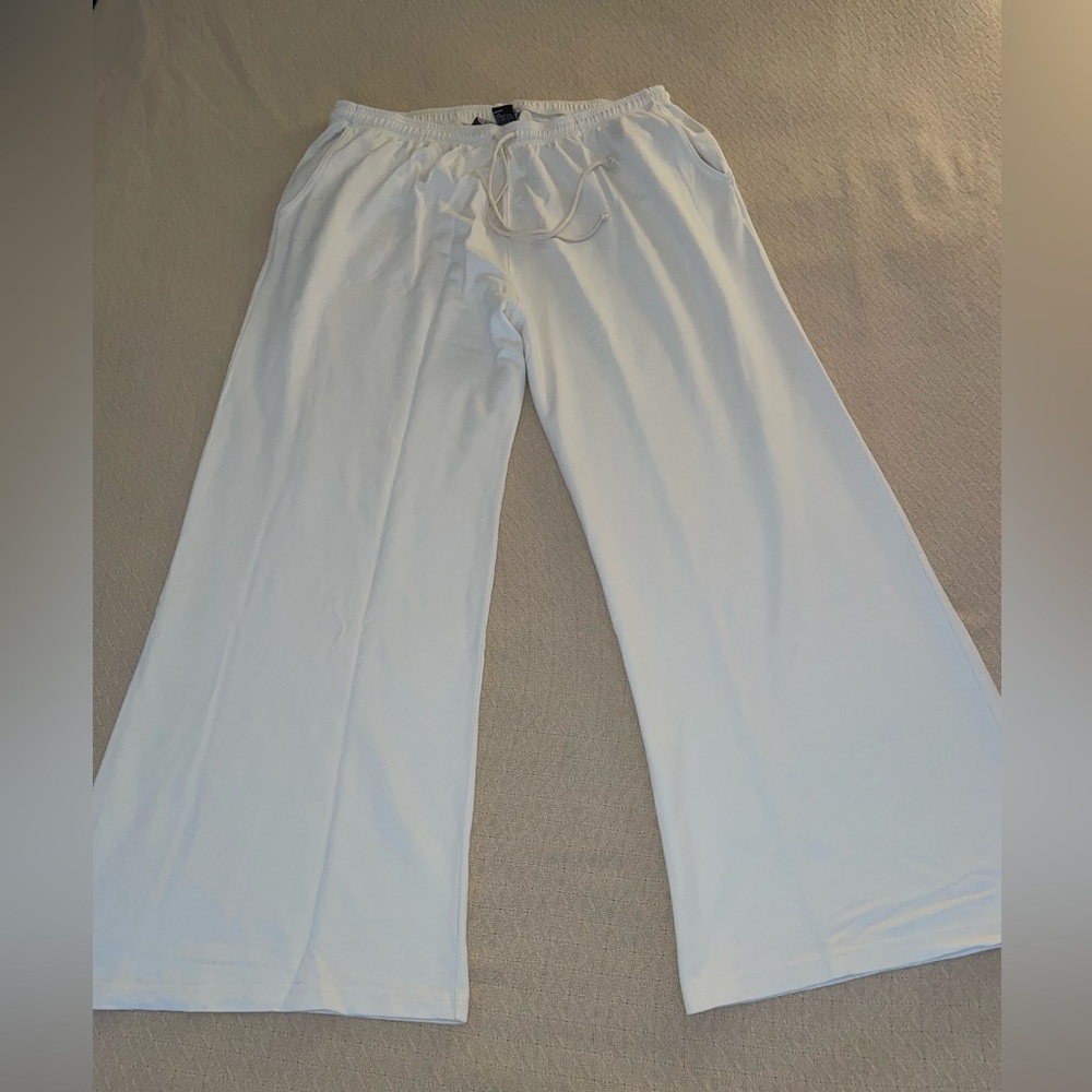 NWOT Big Bud Press Off White Wide Leg High Rise Sweatpants Size 2X